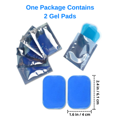Every gel bags contains two gel pads, and this image also shows their dimensions.
